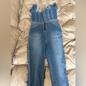 Free People denim jumpsuit